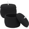 Sea Team Round Cotton Rope Storage Basket with Lid, Decorative Woven Storage Bin, Pot, Caddy, Organizer, Container for Snacks, Towels, Plants (Black, Small/2-Pack) view 1