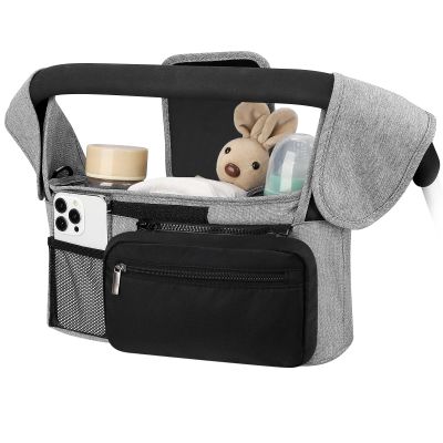 Accmor Universal Stroller Organizer with Insulated Cup Holder Detachable Phone Bag and Shoulder Strap,Stroller Bag Caddy Organizer Fits for Uppababy, Baby Jogger, Britax Strollers