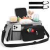 Accmor Universal Stroller Organizer with Insulated Cup Holder Detachable Phone Bag and Shoulder Strap,Stroller Bag Caddy Organizer Fits for Uppababy, Baby Jogger, Britax Strollers view 2
