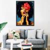 1000 Piece Jigsaw Puzzles for Adults African American Lady Painting Jigsaw Puzzle Flowers 1000 Pieces Puzzles Game Black Woman Girl Flower Wall Decor DIY Craft Puzzle Woman Portrait Art view 4