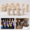 50 Log Color Wooden Man DIY Children Painted Wooden Dolls Hand-Painted Wooden Figures (68 * 32MM Wood Color) view 2
