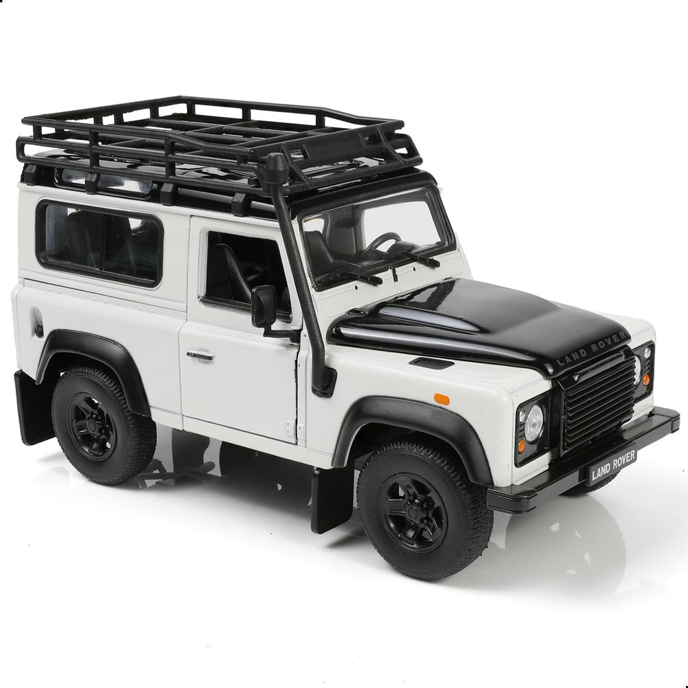 Risopen Compatible for Land Rover Defender Off-Road 1:24 Car Toy White Alloy Metal Diecast Classic Vehicle Model Toy Mini Luxury Vehicle Model Collection and Gift for Aldult Kid or Children