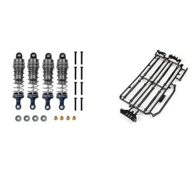 Viodmss 2 Set RC Car Part: 1 Set Metal Damper & 1 Set Pull Rod Link Steering Rod Servo Arm