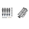 Viodmss 2 Set RC Car Part: 1 Set Metal Damper & 1 Set Pull Rod Link Steering Rod Servo Arm view 1