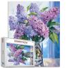 1000 Piece Jigsaw Puzzles for Adults, Purple Lilac in a Glass Vase Jigsaw PuzzlesBlue Flowers with Green Leaves PuzzleChallenging Family Activity Perfect for Game NightsFloral Puzzle Wall Art Decor view 1