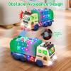 choopheme Garbage Truck Toys with Music 4D Led Light Automatic Bump Light up Toys Garbage Truck Engine Push Car Toy Vehicle Trash Truck for Toddler Kids Toy 3 4 5 Year Old Up Boy Girl Birthday Gift view 2