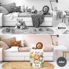 Clastyle 45L Large White Jungle Animals Elephant Kid Laundry Hamper with Handle Collapsible Lion Koala Giraffe Clothes Toy Storage Basket with Lid for Nursery view 2