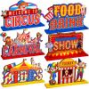 Quzzil 6 Pcs Circus Carnival Party Decorations Carnival Centerpieces for Tables Circus Theme Party Decorations Wooden Carnival Centerpieces for Cake Toppers Birthday Party Favors Supplies view 1