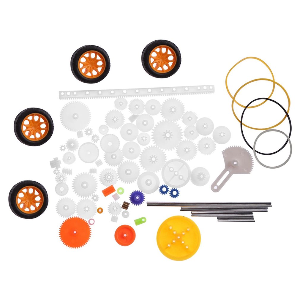 Plastic Gears Kit, 78pcs Plastic Gears Pulley Belt Rack Kits Plastic Gears with Plastic Wearable and Long Service Life