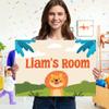 Customized Kid Room Sign, Personalized Name For Nursery Room, Bedroom Lion Wall Decor Sign, 14x20 Inches, Rust Free ACM, Fade Resistant, Made in USA by My Sign Center view 3