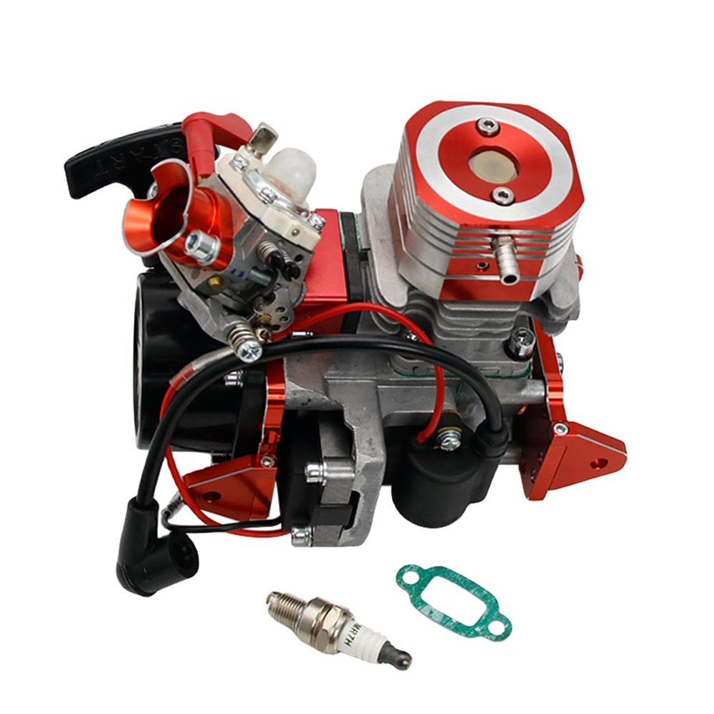 FLMLF CNC 29CC RC Boats (in-line) Engine Fit for Zenoah CY RCMK Marine QJ Gas Engine G290 PUM Parts (Red)
