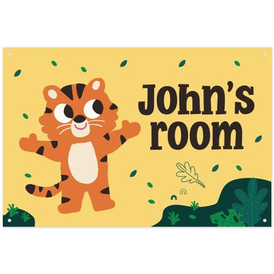 Customized Kid Room Sign, Personalized Name For Bedroom Nursery Room Wall Decor Kids With Tiger Sign, 14x20 Inches, Rust Free ACM, Fade Resistant, Made in USA by My Sign Center
