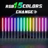 Lightsaber, Light Sabers with RGB 15 Colors, USB Rechargeable Lightsabers with FX Sound and Motion Sensors, Light Saber Sword Toy for Kids, Halloween Xmas Gift, Galaxy War Fighters Cosplay, 2Packs view 2