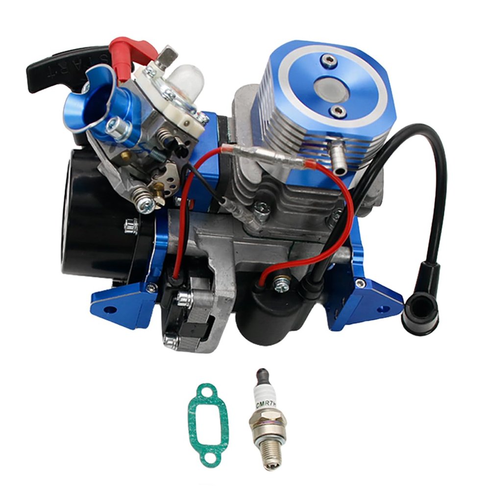 FLMLF CNC 29CC RC Boats (in-line) Engine Fit for Zenoah CY RCMK Marine QJ Gas Engine G290 PUM Parts (Blue)