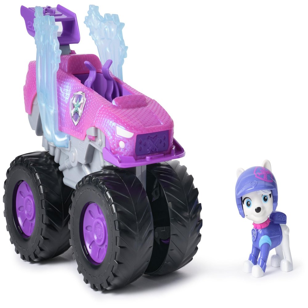 Paw Patrol: Rescue Wheels Roxi Monster Truck with Transformation and Collectible Action Figure, Toys for Boys and Girls Ages 3+