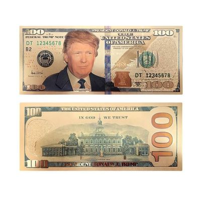 100 USD President Donald Trump Collectible Gold Plated Fake Bank Note