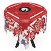 Generic Red Mahjong mat, Red and blue Chinoiserie Design, Chinoiserie Style Tablecloth, size 55.1"" by 55.1"", Mahjong Chinoiserie with instructions view 3