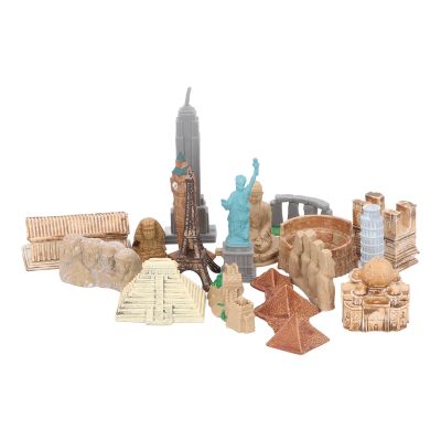 17 Pcs Mini Famous Landmarks Toys, Around The World City Miniatures Buildings, Egyptian Toys for Kids Leaning Tower of Pisa, Eiffel Tower, Statue of Liberty, Pyramids