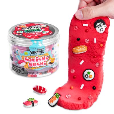 Crazy Aaron's Slime Charmers - Squishy Sushi - Red Cloud Slime, Sensory Toys for Kids - Creative and Endless Fun, Stress Relief Therapy, Gifts for Girls and Boys - Made in USA