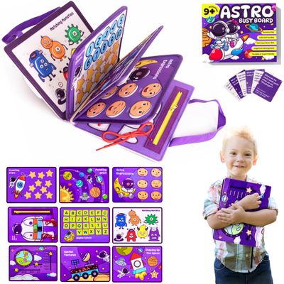 Busy Board for Toddlers 24 | Montessori Busy Book for Ages 35 | Alphabet, Numbers, Colors & Time Learning Toy | Educational Gift for Boys & Girls - Premium Material - Christmas Secret Santa Gift