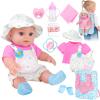 12" Girls Baby Doll Daisy Theme Backpack Carrier Playset,12 Inch Reborn Baby Dolls With Accessories And Clothes Set Toy Stuffs Pink Hanky Diaper Bottle Nipple And Gifts For Baby Toddler Age 3+ view 1