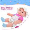 12" Girls Baby Doll Daisy Theme Backpack Carrier Playset,12 Inch Reborn Baby Dolls With Accessories And Clothes Set Toy Stuffs Pink Hanky Diaper Bottle Nipple And Gifts For Baby Toddler Age 3+ view 2