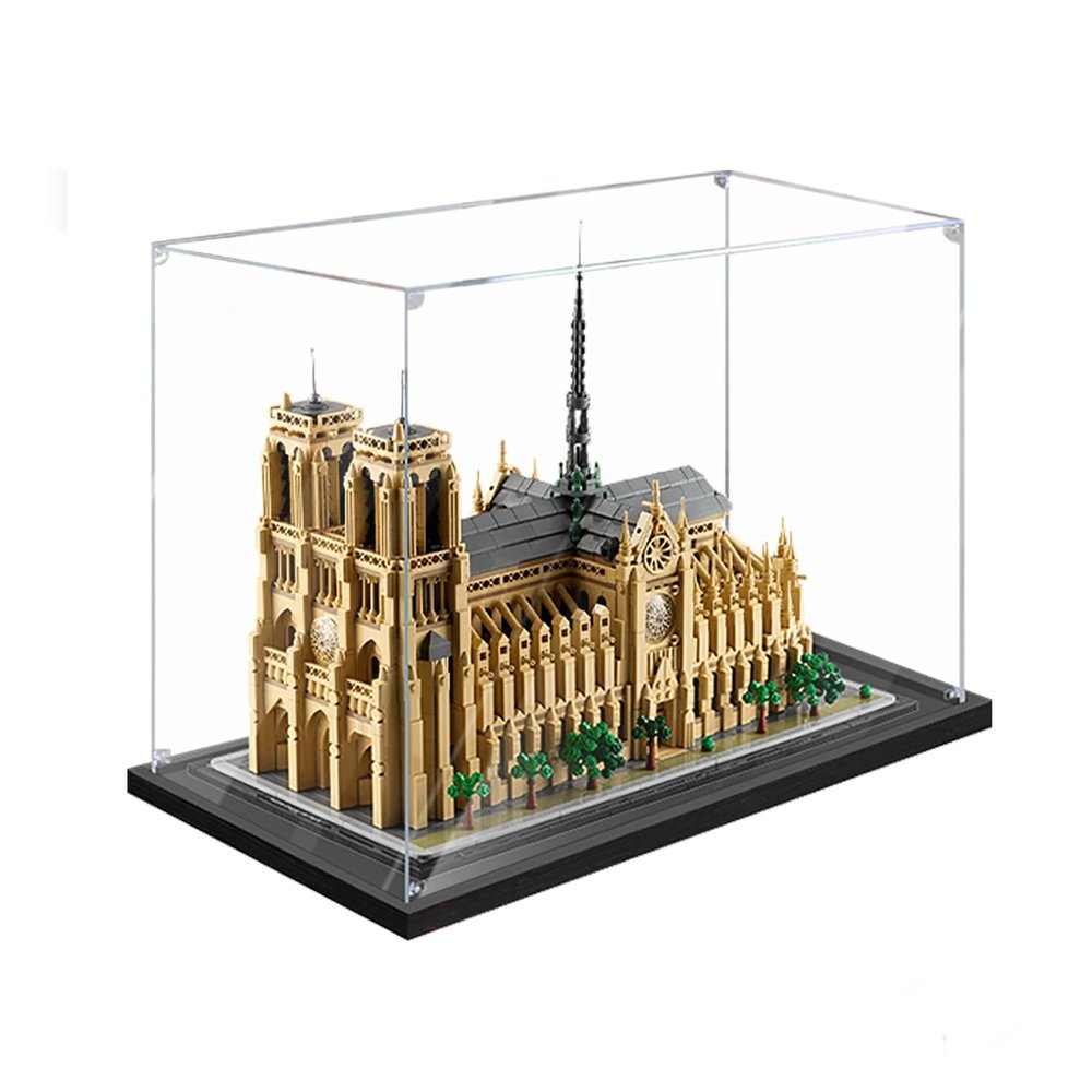 Acrylic Display Case for Le-go 21061 - for Notre-Dame de Paris Model - Sturdy Protection for Your Collectible (Model Not Included) (Basic 2mm)