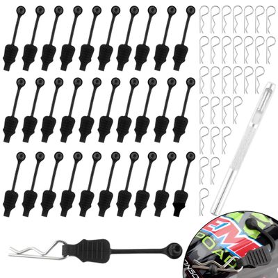 GDOOL 30 Pieces 1.4mm RC Cars Body Clips with Pull Tabs for Universal 1:8 1:10 Remote Control Trucks & 1 PCS Hole Puncher Reamer for RC Body Shell Drills Tool