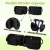 AEMIDAY Double Stroller Organizer Compatible with BOB Duallie and Baby Jogger City Mini GT2 Double Stroller, Double Baby Stroller Accessories with 2 Cooler Pockets , Black(Empty Bag) view 3