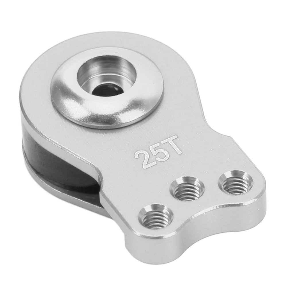 PerGar Servo Saver, Aluminum 25t Adjustable Servo Saver, 3 Holes Adjustable Hi TorqueServo Horn, Compatible with 1/8 1/10 Rc Car Crawler Scx10 Boat CapraTrx4 Rc Boat Parts(Silver White)