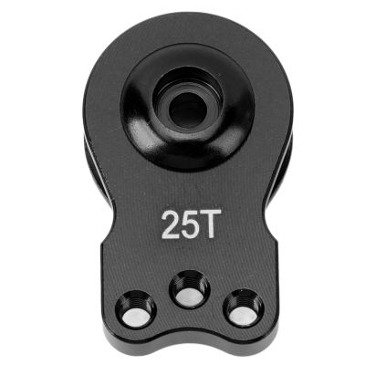 Servo Saver, Aluminum 25t Adjustable Servo Saver, 3 Holes Adjustable Hi TorqueServo Horn, Compatible with 1/8 1/10 Rc Car Crawler Scx10 Boat CapraTrx4 Rc Boat Parts(Black)