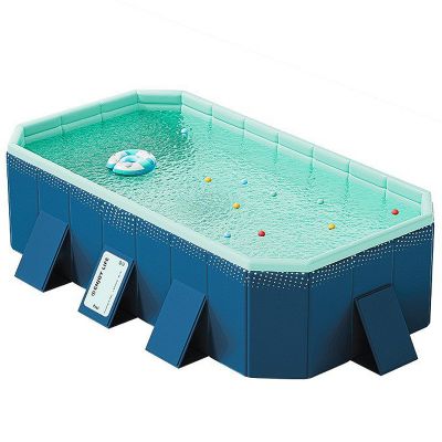 Foldable Non-Inflatable Outdoor Swimming Pool for Kids and Adults - Hard Plastic Shell, Kid Pool for Backyard Dog Pools(Size:6.0 * 4.5 * 1.7FT)