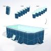 Foldable Non-Inflatable Outdoor Swimming Pool for Kids and Adults - Hard Plastic Shell, Kid Pool for Backyard Dog Pools(Size:6.0 * 4.5 * 1.7FT) view 3
