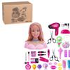 Domiuie 34PCS Children Styling Head Doll with Hair Dryer Accessories, Deluxe Makeup Pretend Playset Styling Head Doll Hairstyle Toy, Christmas Birthday Gifts for Girls, ML1831LX81379BD view 2