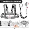 Accmor Toddler Harness Leash, Reflective Kid Harness with Anti Lost Wrist Link, Child Walking Harness Kids Leash Wristband Belt with Lock for Baby Boys Girls to Outdoor Travel view 2