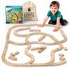 KipiPol Wooden Train Tracks Set - 52 pcs+Bonus Railroad Map Compatible W All Major Wooden Railway Toy Brands Including: Thomas The Train Track Set, Brio Train, Melissa and Doug Train Set for Kids 3+ view 1