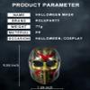 Beleda 2025 Halloween Horror Mask Cosplay Costume Mask Party Masquerade Props Mask Cos Masks with Adjustable Straps (Gold) view 2