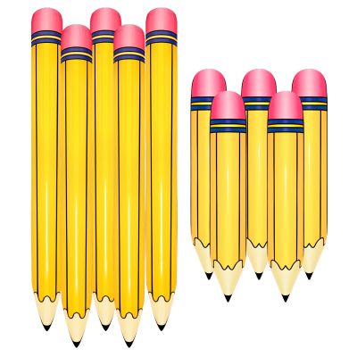 10 Pcs Large Inflatable Pencil Balloons Back to School Inflatable Pencil Balloon Graduation Party Decoration for Back to School Classroom Garden Room Birthday Party Decorations