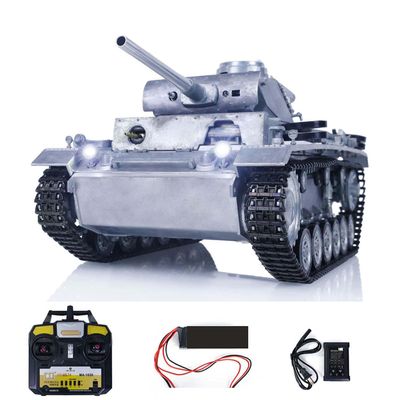 wheelfun 1/16 Mato RC Tank Almost Full Metal German Panzer Iii Bb Shooting RTR RC Tank 1223 360Rotation Turret BB Shooting Airsoft Tank That Shoot