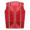 Choomomo Kids Boys Prince Uniform Vest Halloween Arabian Golden Lace Waistcoat Street Rat Dressy Top Burgundy 12 Years view 1