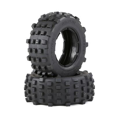 FLMLF Knobby Tyre Rear Wheel Tire Skin 2pcs/set for 1/5 HPI ROFUN BAHA King Motor ROVAN BAJA 5T 5SC 5FT Rc Car Parts