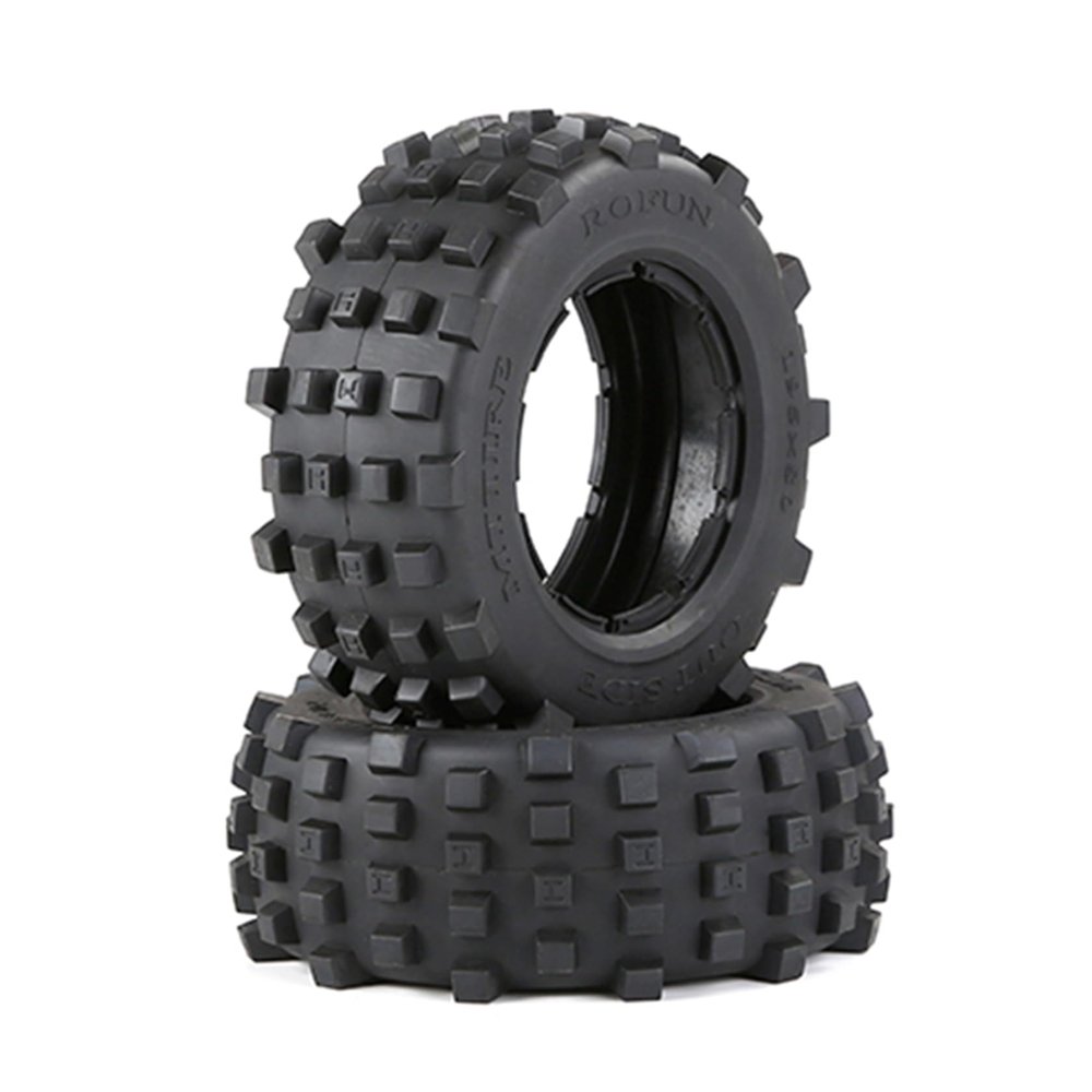 FLMLF Knobby Tyre Rear Wheel Tire Skin 2pcs/set for 1/5 HPI ROFUN BAHA King Motor ROVAN BAJA 5T 5SC 5FT Rc Car Parts