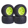 Hosim 70 * 125 mm RC Tires, All Terrain Soft Tire Mounted on 12mm Hex Wheels (Set of 4) for 1/10 RC Cars (Green Wheel hub) view 1