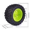 Hosim 70 * 125 mm RC Tires, All Terrain Soft Tire Mounted on 12mm Hex Wheels (Set of 4) for 1/10 RC Cars (Green Wheel hub) view 2