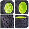 Hosim 70 * 125 mm RC Tires, All Terrain Soft Tire Mounted on 12mm Hex Wheels (Set of 4) for 1/10 RC Cars (Green Wheel hub) view 4