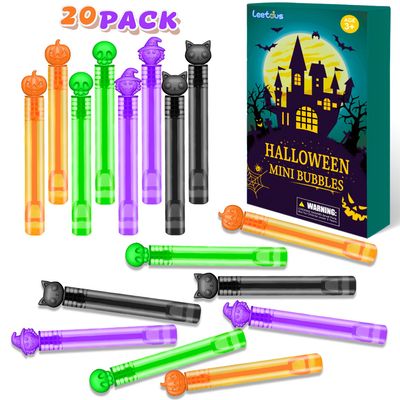 Halloween Treats Non Candy for Toddlers 20 PCS, Mini Bubble Wands Prizes Toys Gifts Bags for Kids, Small Halloween Birthday Classroom Party Basket Goody Bag Stuffer Trinkets Stuff for Boys Girls