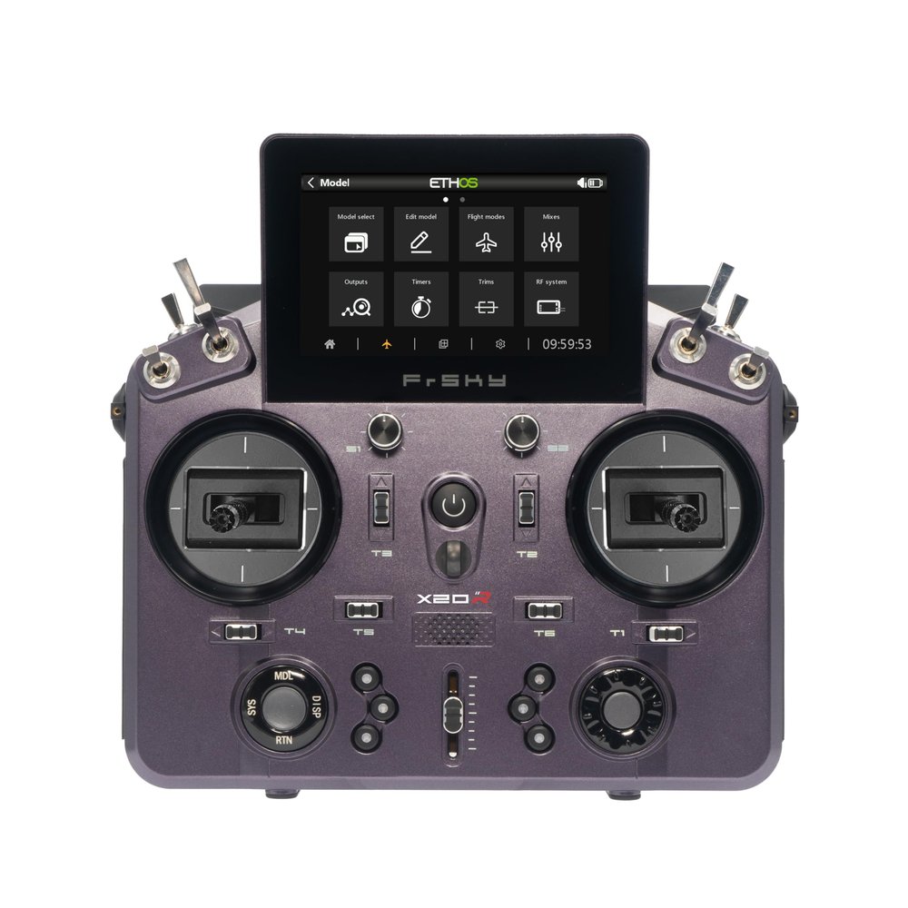 FrSky Tandem X20R Dual-Band 2.4G/900M Transmitter  Long-Range RF Link with Telemetry TD-ISRM Module 24CH Touchscreen ETHOS System for RC Fixed-Wing and FPV (Slate Gray)