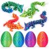 4Pcs 3D Printed Dragon Eggs with Dragon Inside Prefilled Easter Eggs with Dragon Toy for Basket Stuffers Goodie Bag Fillers Classroom Prize Supplies Easter Basket Essentials for Kids Teens view 1