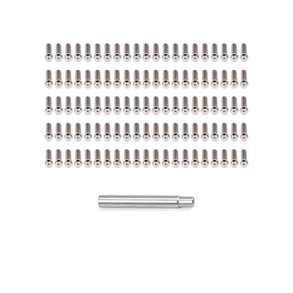 100pcs M2 M3 Steel Scale Beadlock Ring Screws 1.9 2.2 Wheel Rims for 1/10 RC Crawler Car TRX4 Axial SCX10 AXI03007 VS4-10 LCG(M3 8mm)