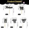 VCGUDOE 30PCS 13th Birthday Cupcake Toppers 13th Birthday Decorations for Boy 13th Birthday Decorations for Girl 2011 13th Birthday Decorations Cheers to 13th Birthday Party Decorations, Black view 2
